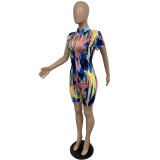Summer print jumpsuit GH027