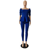 Fashion Ruffled Air Layer One-line Collar Professional Uniform Casual Wear CM2130