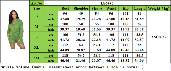 Fashion casual long-sleeved sun protection jumpsuit waist tie LS6445