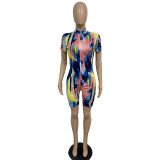 Summer print jumpsuit GH027