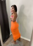 Fashion sexy hollow knot stitching one-step skirt CM2138