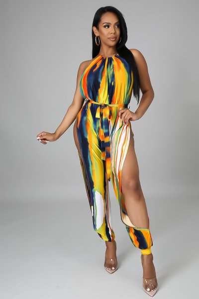 Sling sexy split jumpsuit GH036