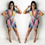 Summer print jumpsuit GH027