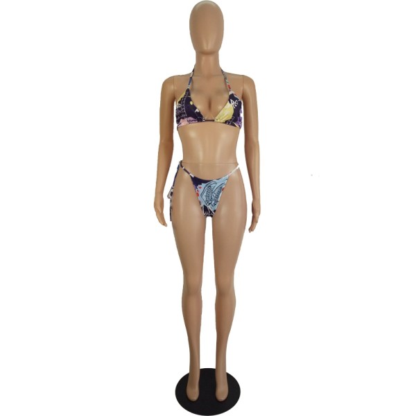 Fashion personality printing four-piece set LS6442