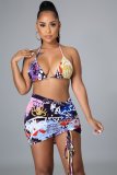 Fashion personality printing four-piece set LS6442