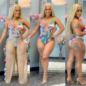 Swimsuit suit + fungus trousers D8446