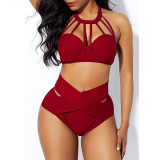 Front cross bikini split suit B9277