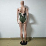 Sexy strappy one-piece swimsuit, a variety of ways to wear B9079