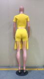 Fashion and leisure pure color tassel two-piece set ORY5193