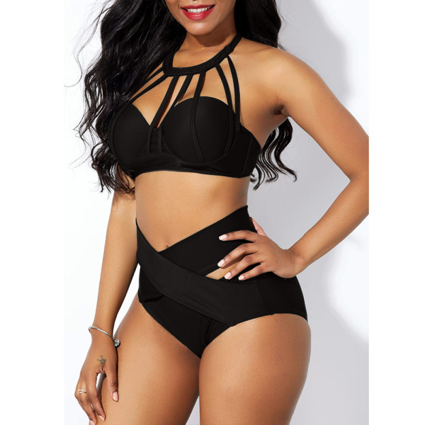 Front cross bikini split suit B9277