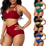 Front cross bikini split suit B9277