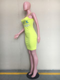 Fashion sexy letter print suspender dress ORY5126