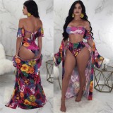 Three-piece Swimsuit Bandeau Bikini Set B9068