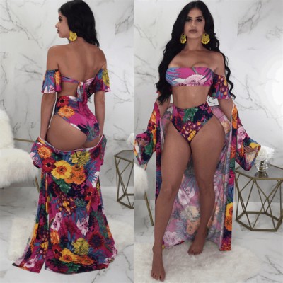 Three-piece Swimsuit Bandeau Bikini Set B9068