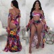 Three-piece Swimsuit Bandeau Bikini Set B9068