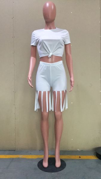 Fashion and leisure pure color tassel two-piece set ORY5193