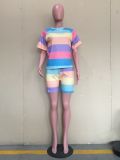Fashion casual digital printing rainbow two-piece suit ORY5196