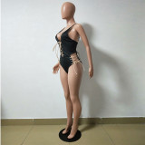 Sexy strappy one-piece swimsuit, a variety of ways to wear B9079
