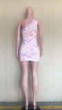 Sexy slanted shoulder sleeveless dress ORY5191