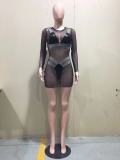 3 sets of mesh + PU elastic band D8445