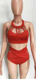 Front cross bikini split suit B9277