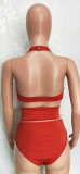Front cross bikini split suit B9277