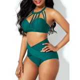 Front cross bikini split suit B9277
