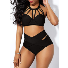 Front cross bikini split suit B9277