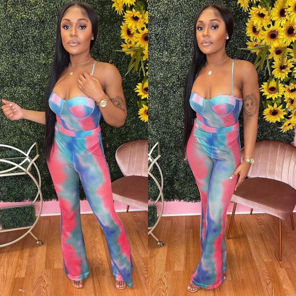 Sexy net yarn printing two-piece suit ORY5187