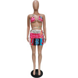Multicolor graphic print swimsuit suit BN157