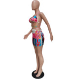 Multicolor graphic print swimsuit suit BN157