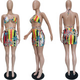 Multicolor graphic print swimsuit suit BN157