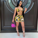 Multicolor graphic print swimsuit suit BN157