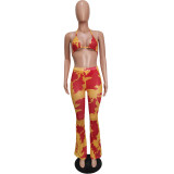 Sexy printed swimsuit mesh three-piece suit (including panties) BN163