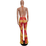Sexy printed swimsuit mesh three-piece suit (including panties) BN163