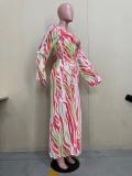 Fashion women's printed cloak swimsuit 2-piece set OL6034