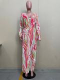 Fashion women's printed cloak swimsuit 2-piece set OL6034