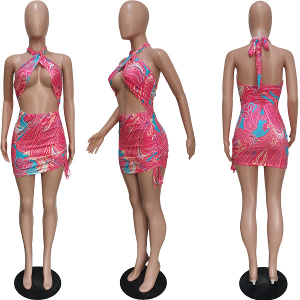 Sexy Halter Swimsuit Elastic Band Dress BN150