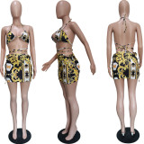 Multicolor graphic print swimsuit suit BN157