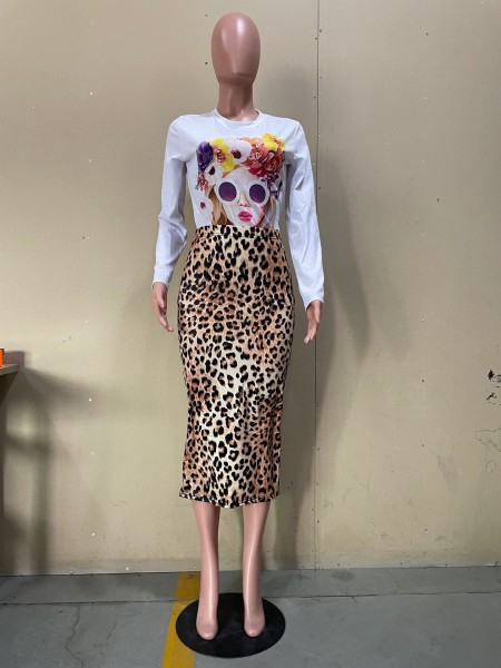 Fashion leopard print casual skirt skirt OL6052