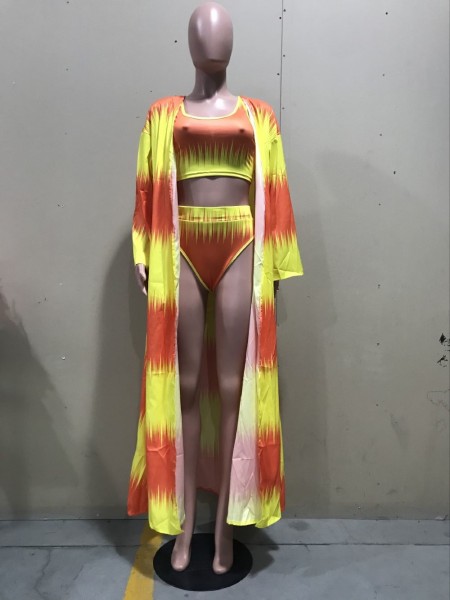 3-piece cloak swimsuit OL6047