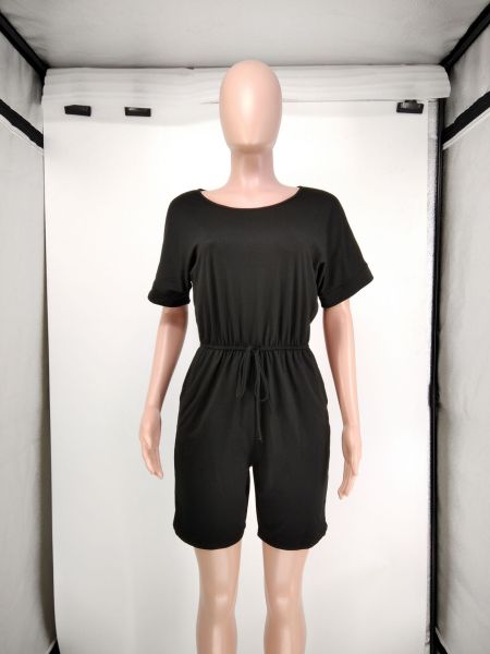 Sexy casual fashion short-sleeved shorts jumpsuit YM8602