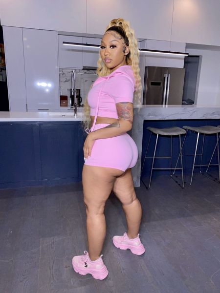 Pure color hooded cropped T-shirt shorts casual suit two-piece suit X9301