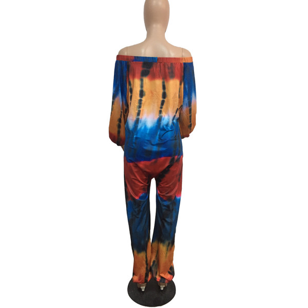 Positioning printed one-shoulder double-pocket jumpsuit F8071-1