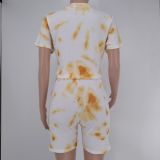 Short-sleeved shorts tie-dye suit X9309