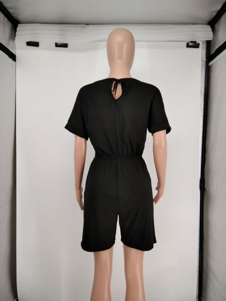 Sexy casual fashion short-sleeved shorts jumpsuit YM8602