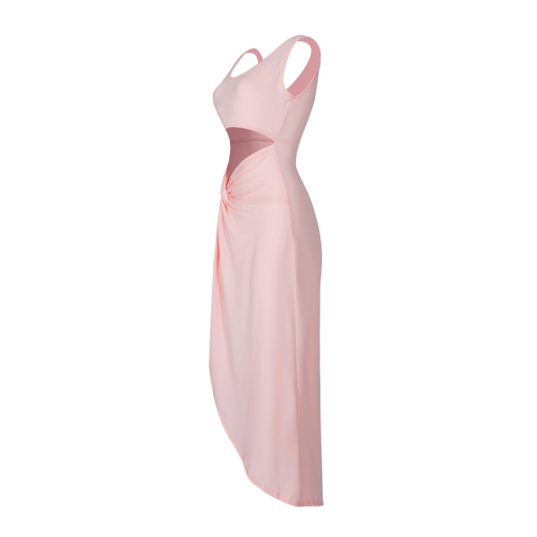 Fashion casual pink vest open hairpin jumpsuit K6001