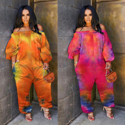 Fashion tie-dye loose casual jumpsuit F8069-1