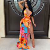 Sexy one-piece halter bikini dress YM8595