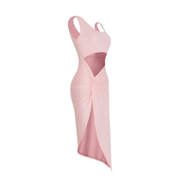 Fashion casual pink vest open hairpin jumpsuit K6001